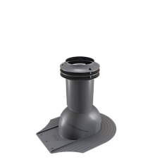 Труба-выход вентиляционный канализации 110мм Viotto, при монтаже. мяг. кровли, графит (RAL7024)
